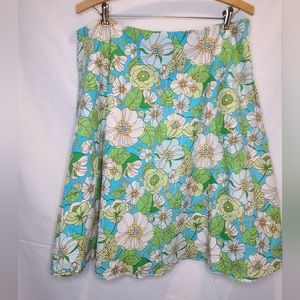 Gap retro floral print A-line skirt